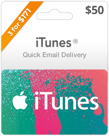 Card Gift iTunes | Delivery Gift | Buy iTunes Email iTunes $50 Cards